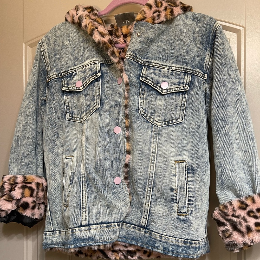 Leppard print Jean jacket